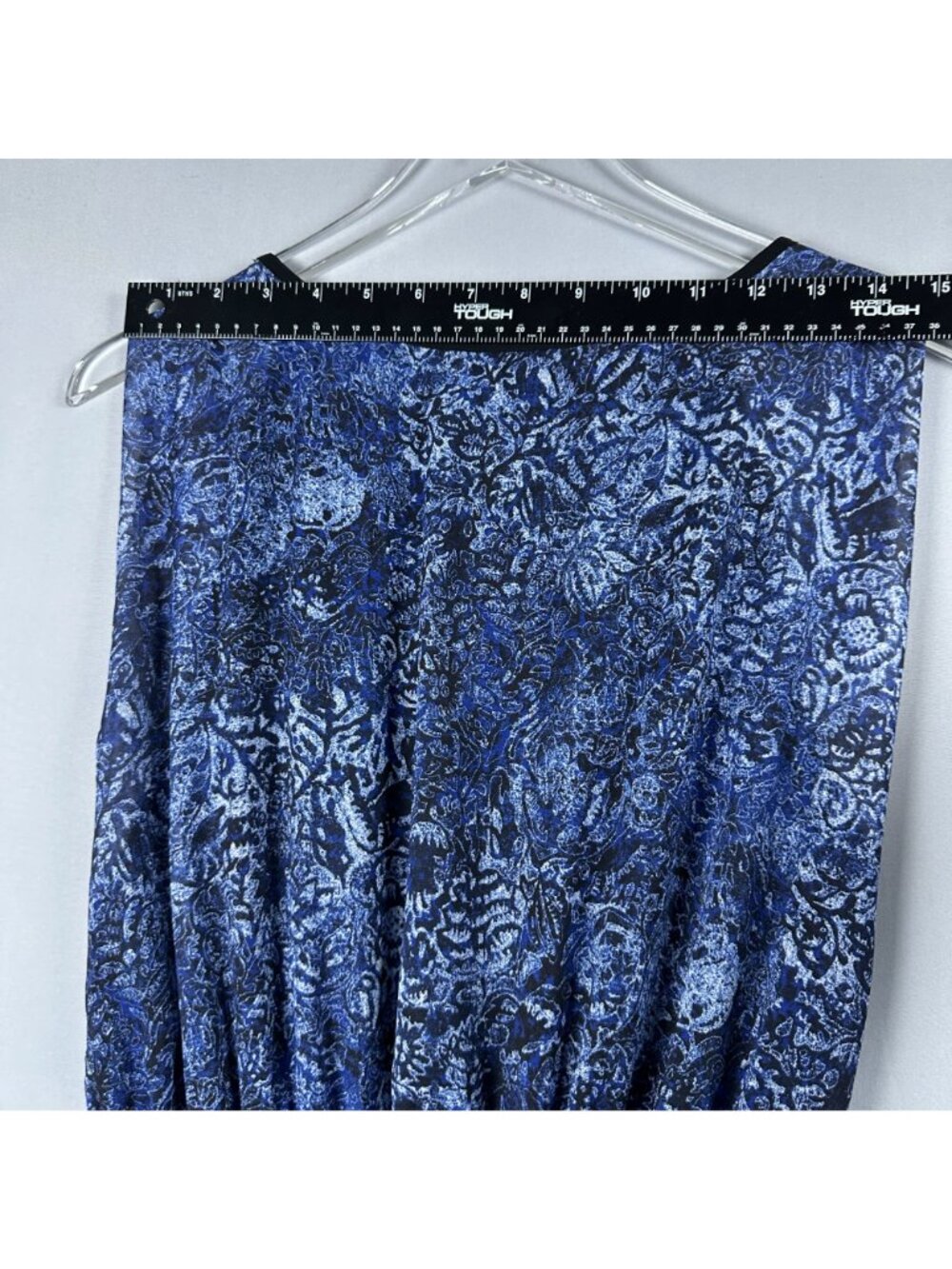 H&M Dress Size 6 Blue Black Paisely Print Sleeveless Elastic Waist - Picture 7 of 8